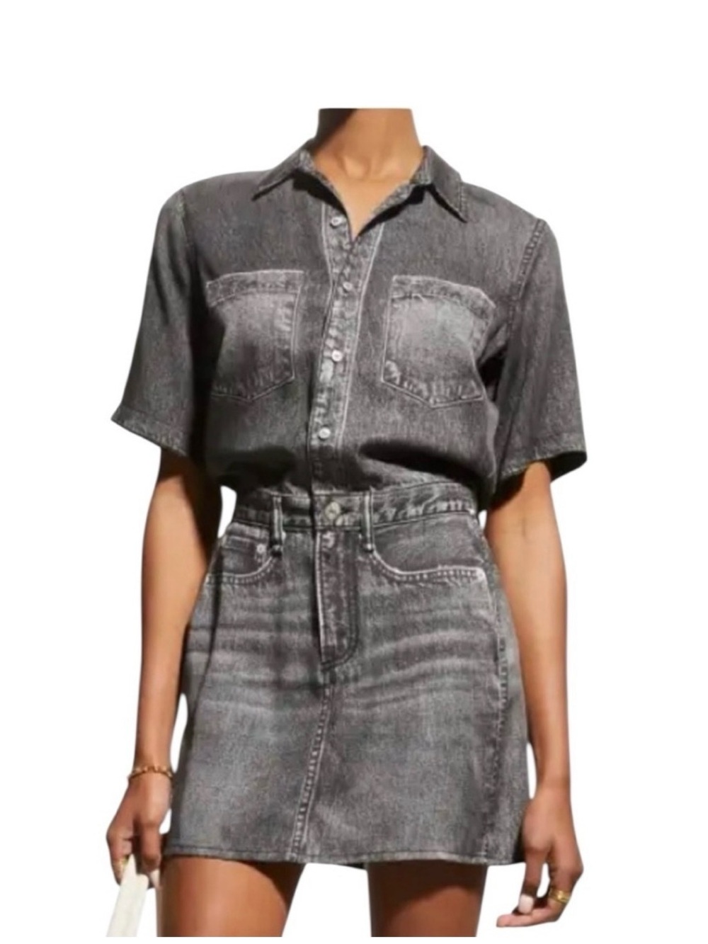 rag & bone Miramar Denim charcoal Shirt Dress